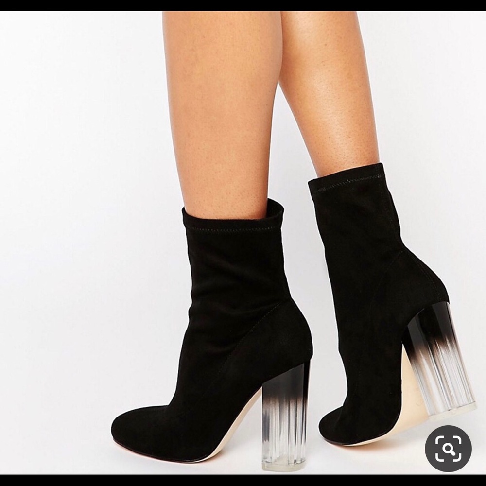 Booties with clear heel